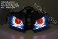 2003 - 2004 Kawasaki  Ninja ZX6R ZX-6R HID BiXenon Projector headlights kit with angel eyes halo